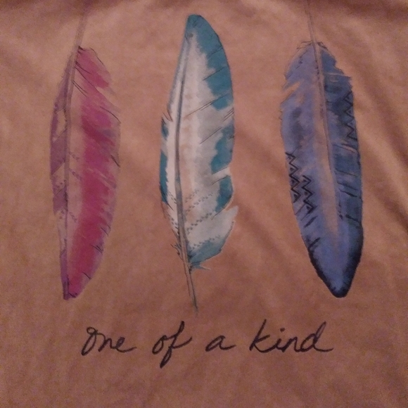 "One of a kind" Suede Soft Brown Fringe Top - Picture 3 of 4